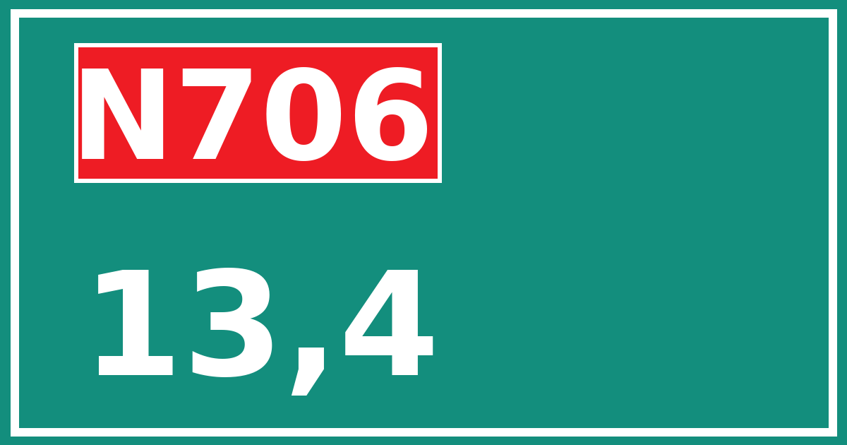 Hectometerbord N706 13,4