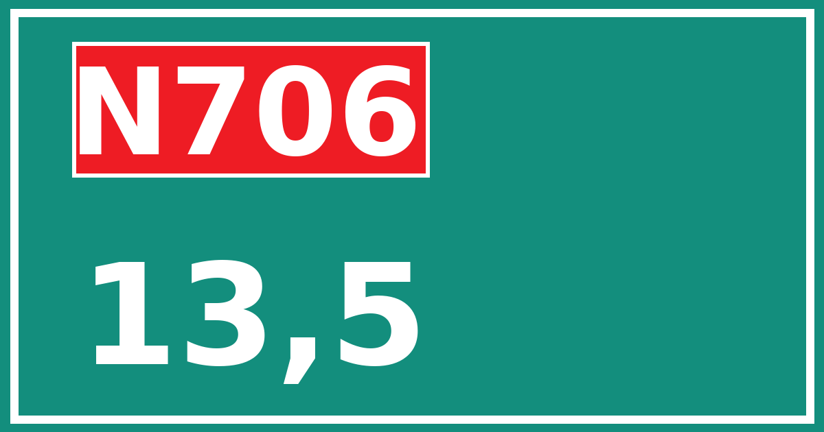 Hectometerbord N706 13,5