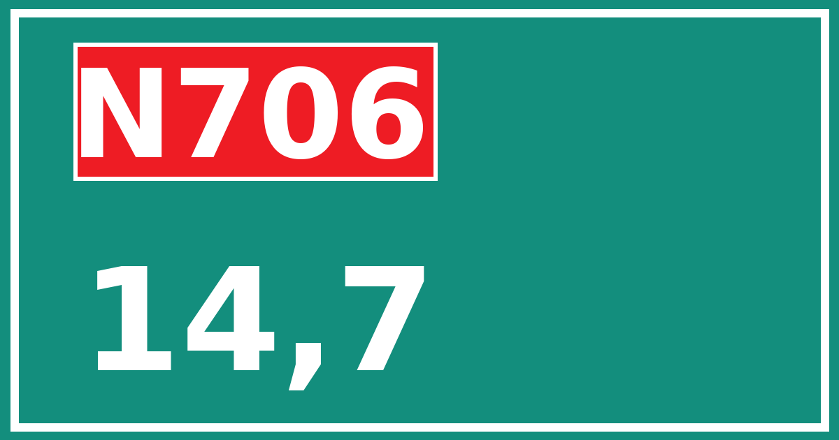 Hectometerbord N706 14,7