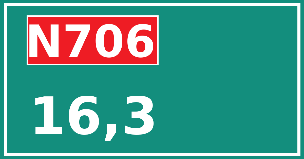 Hectometerbord N706 16,3