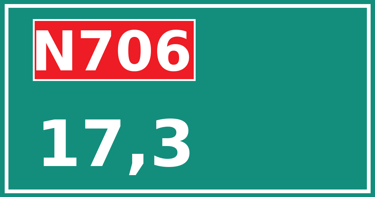Hectometerbord N706 17,3