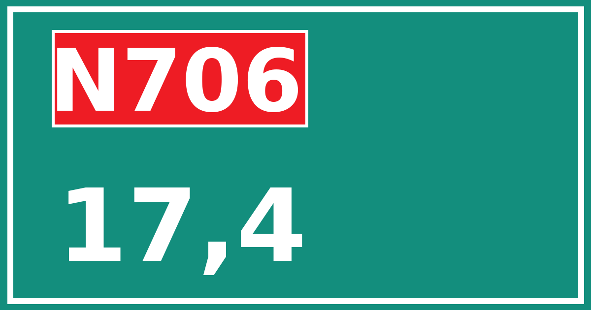 Hectometerbord N706 17,4