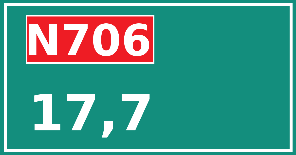 Hectometerbord N706 17,7