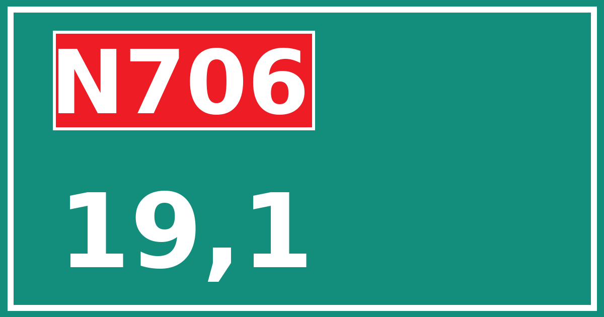Hectometerbord N706 19,1