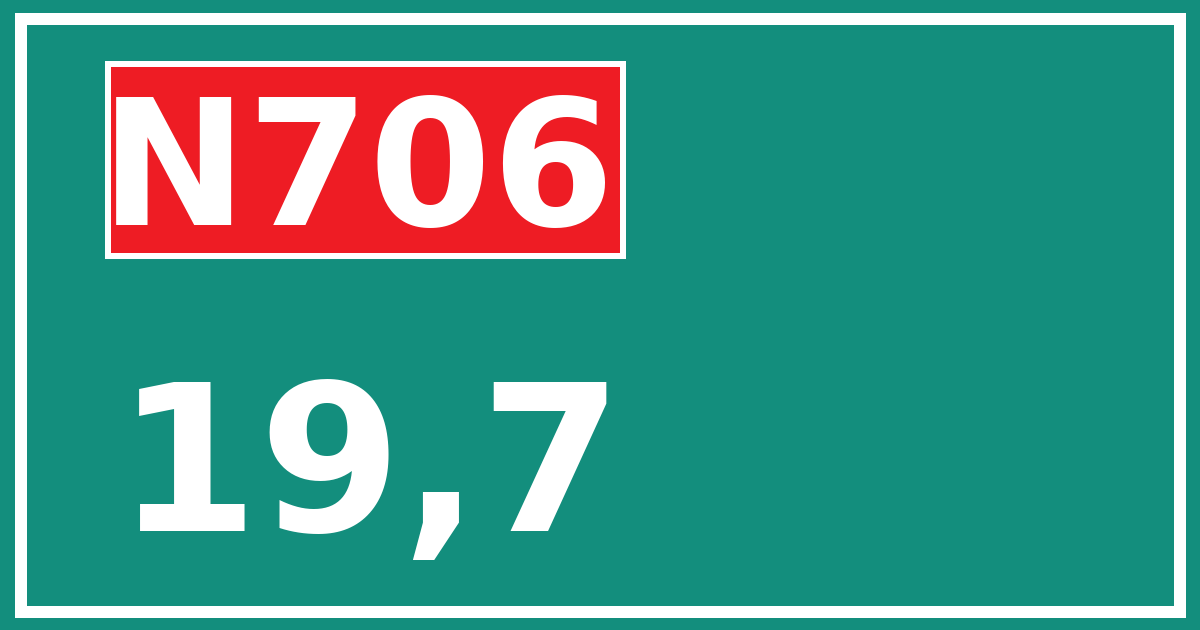 Hectometerbord N706 19,7