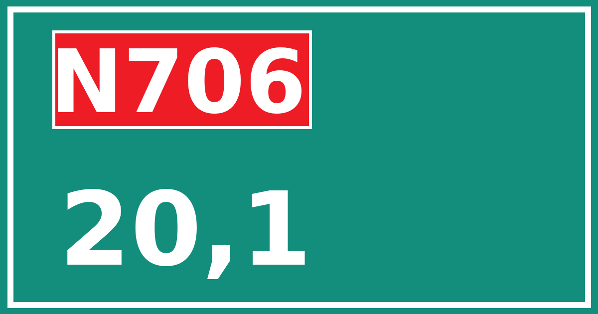Hectometerbord N706 20,1