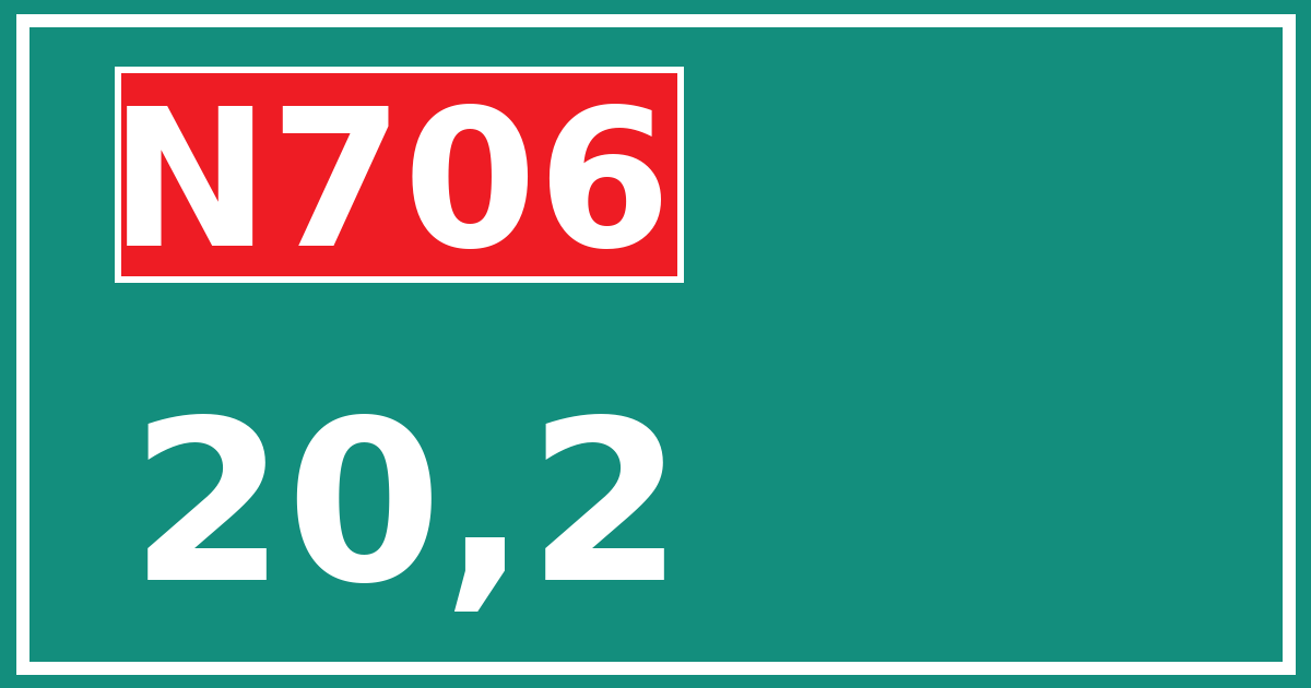 Hectometerbord N706 20,2