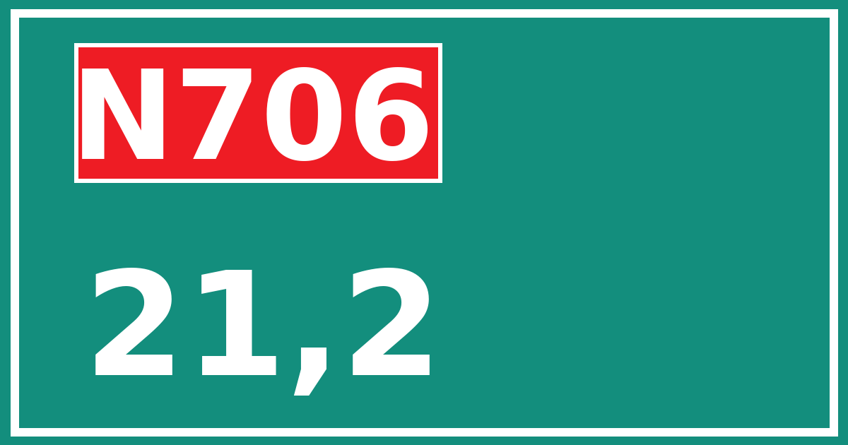 Hectometerbord N706 21,2