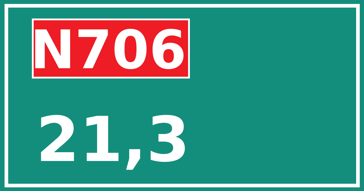 Hectometerbord N706 21,3