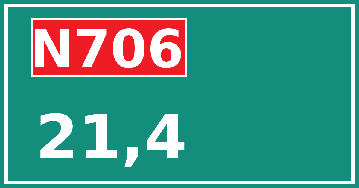 Hectometerbord N706 21,4