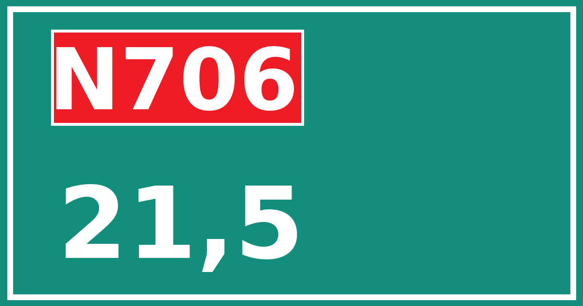Hectometerbord N706 21,5