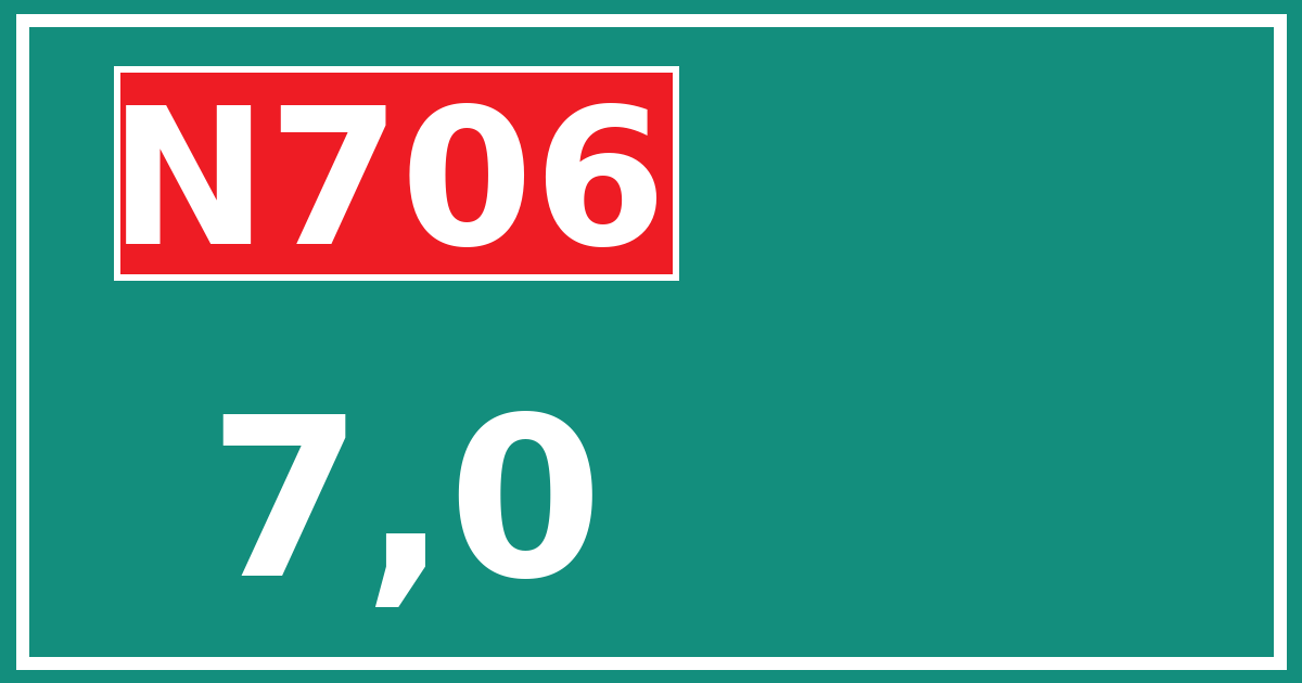 Hectometerbord N706 7,0
