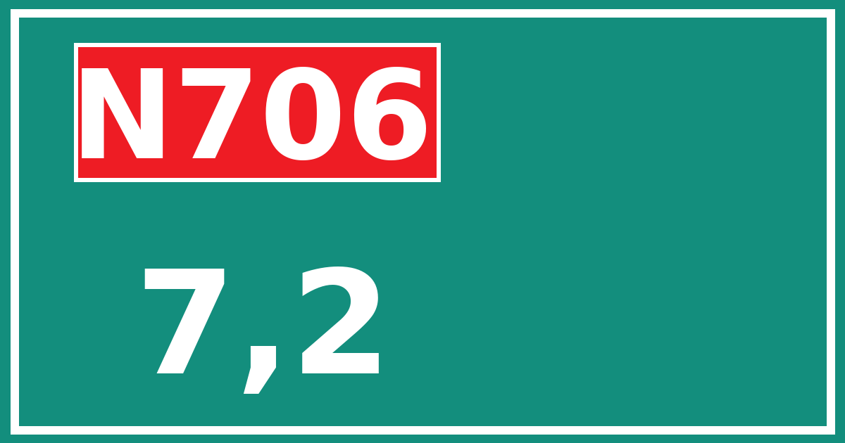 Hectometerbord N706 7,2