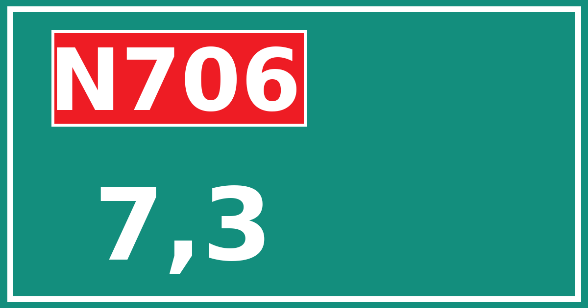 Hectometerbord N706 7,3