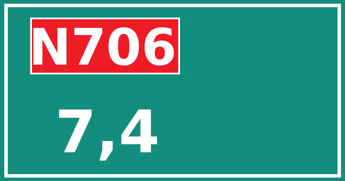 Hectometerbord N706 7,4