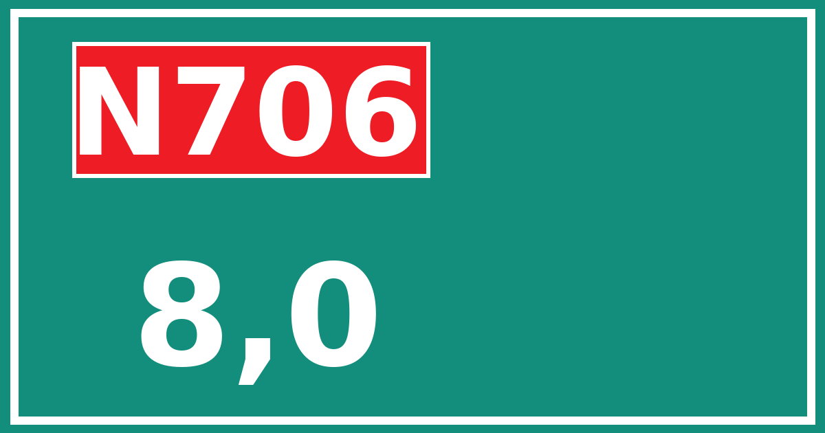 Hectometerbord N706 8,0