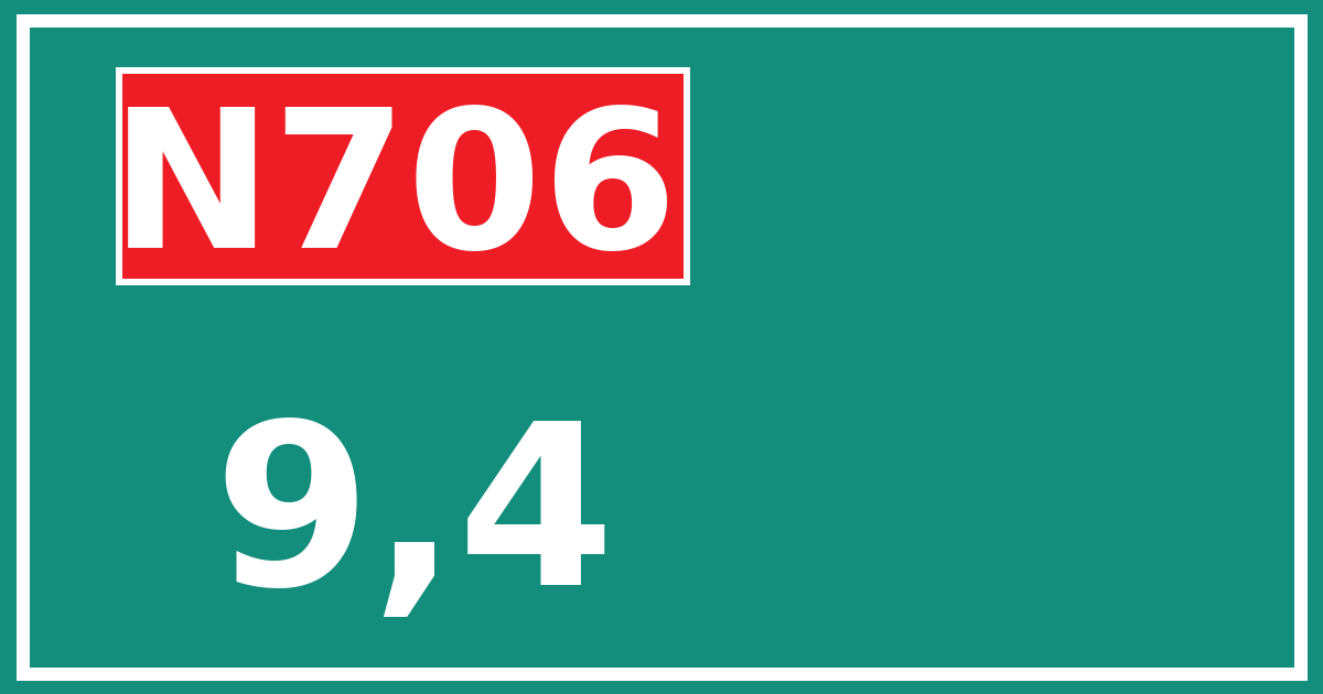 Hectometerbord N706 9,4
