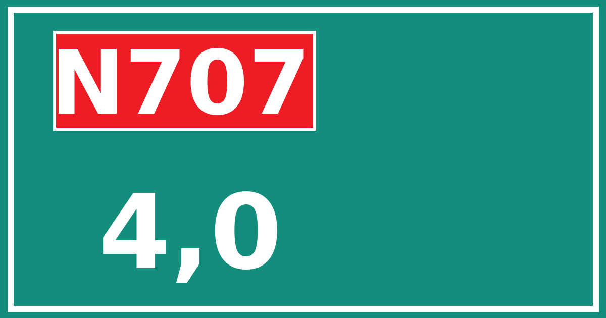 Hectometerbord N707 4,0