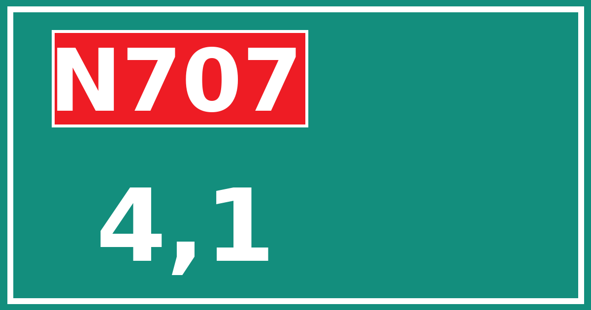 Hectometerbord N707 4,1