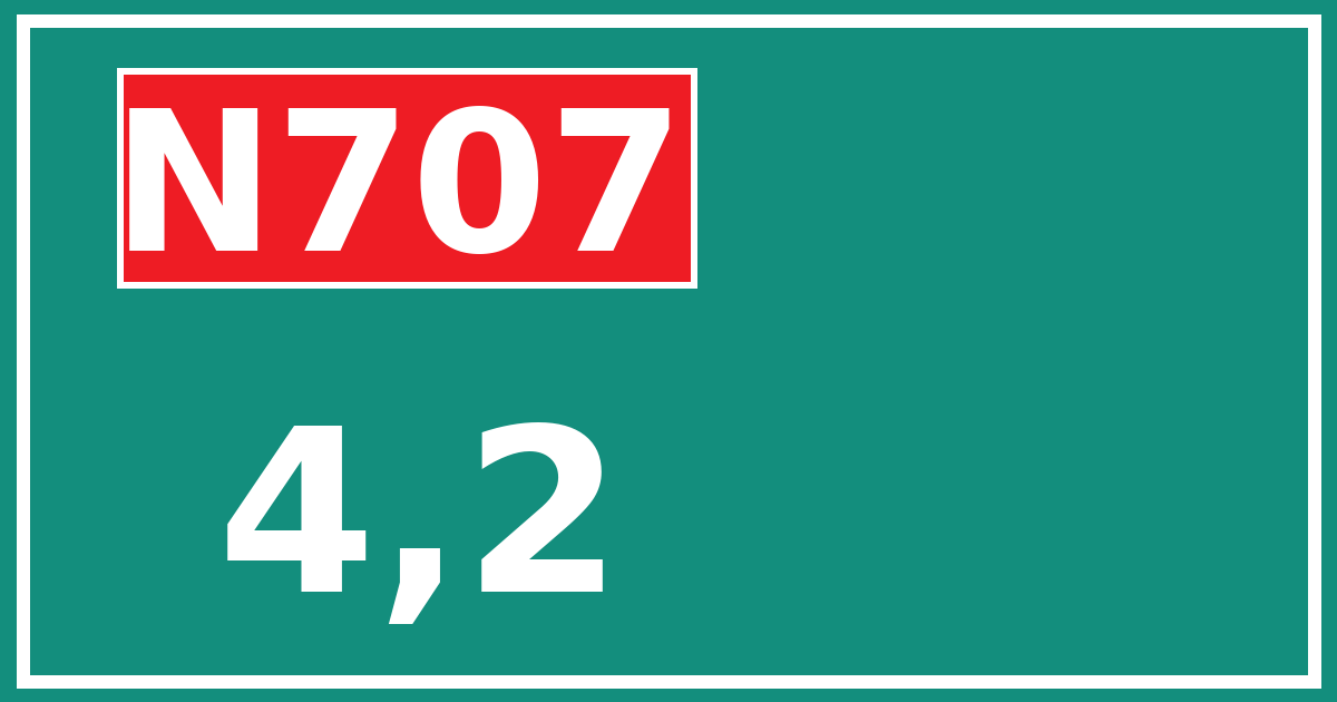 Hectometerbord N707 4,2