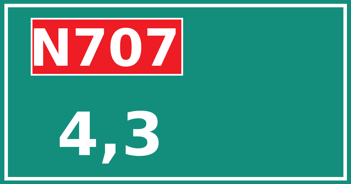 Hectometerbord N707 4,3