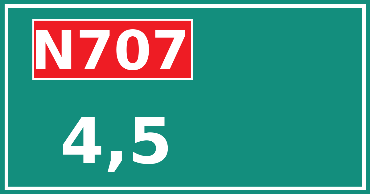 Hectometerbord N707 4,5