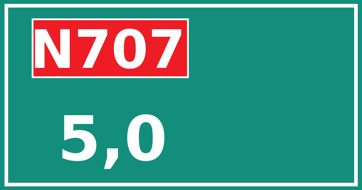 Hectometerbord N707 5,0