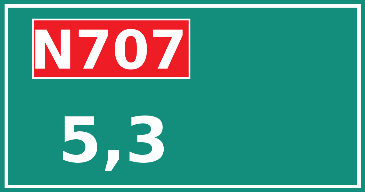 Hectometerbord N707 5,3