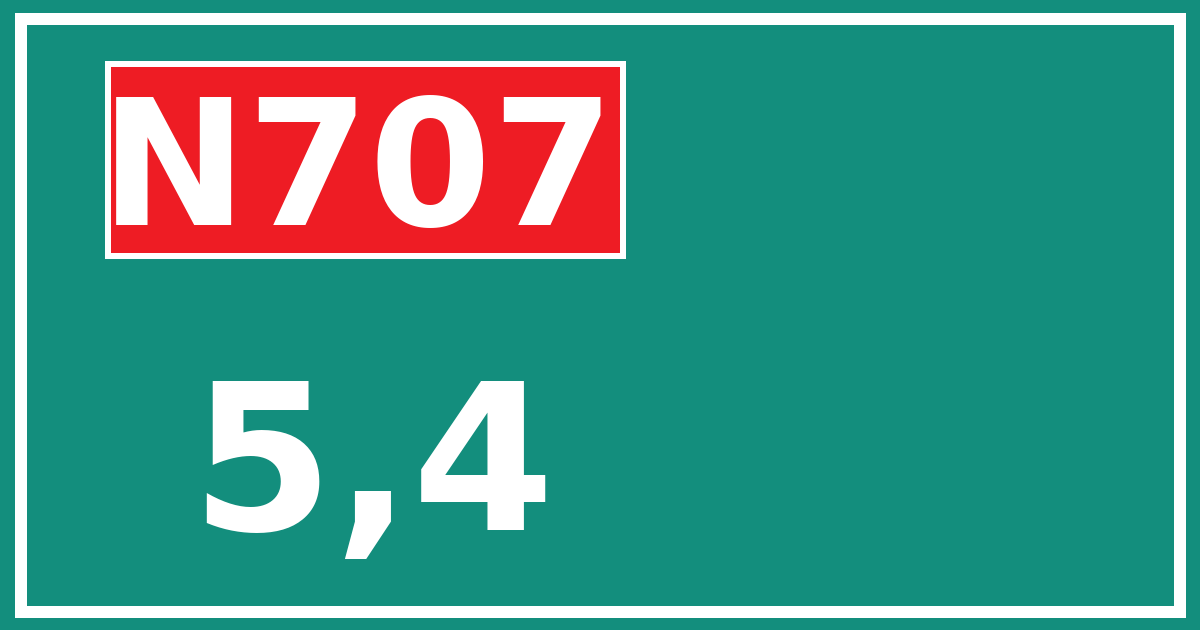 Hectometerbord N707 5,4