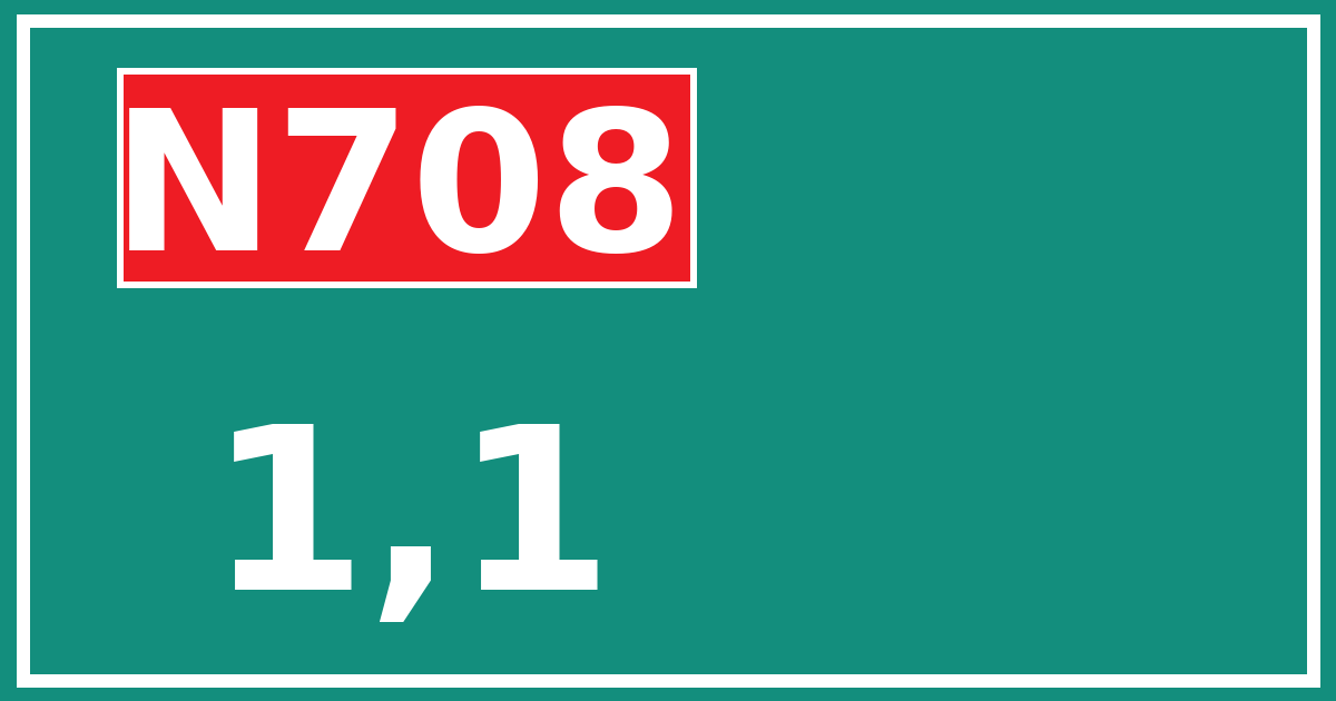 Hectometerbord N708 1,1