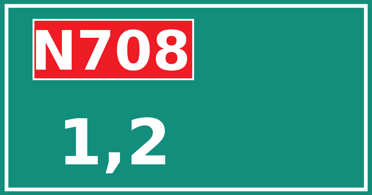 Hectometerbord N708 1,2