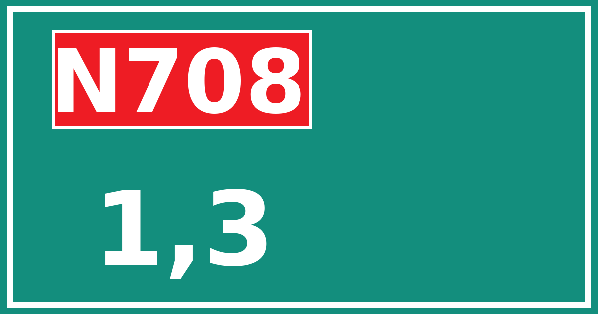Hectometerbord N708 1,3