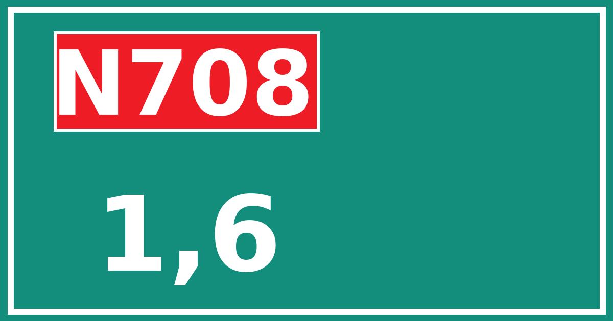 Hectometerbord N708 1,6