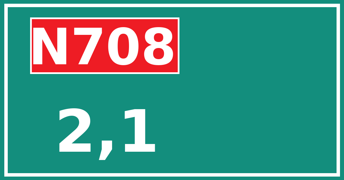 Hectometerbord N708 2,1