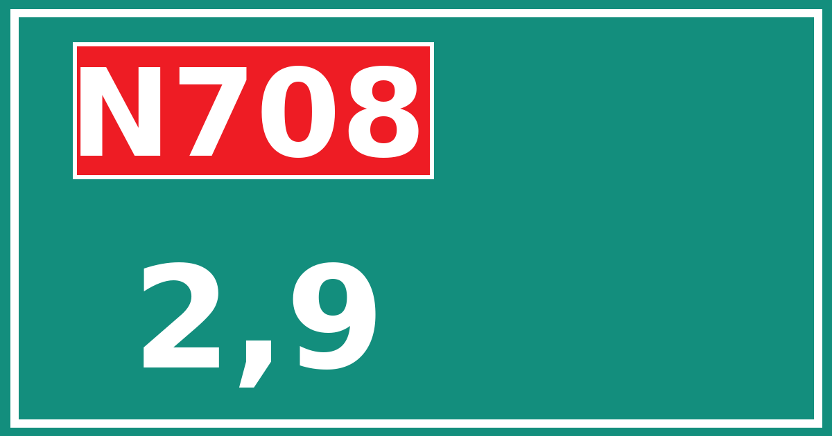 Hectometerbord N708 2,9