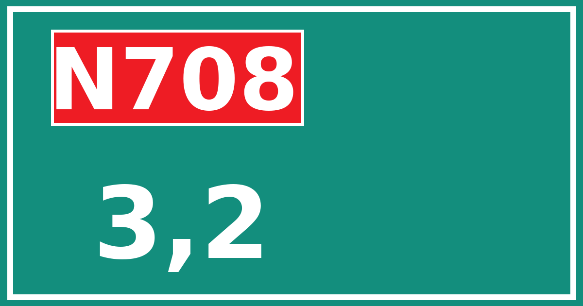 Hectometerbord N708 3,2