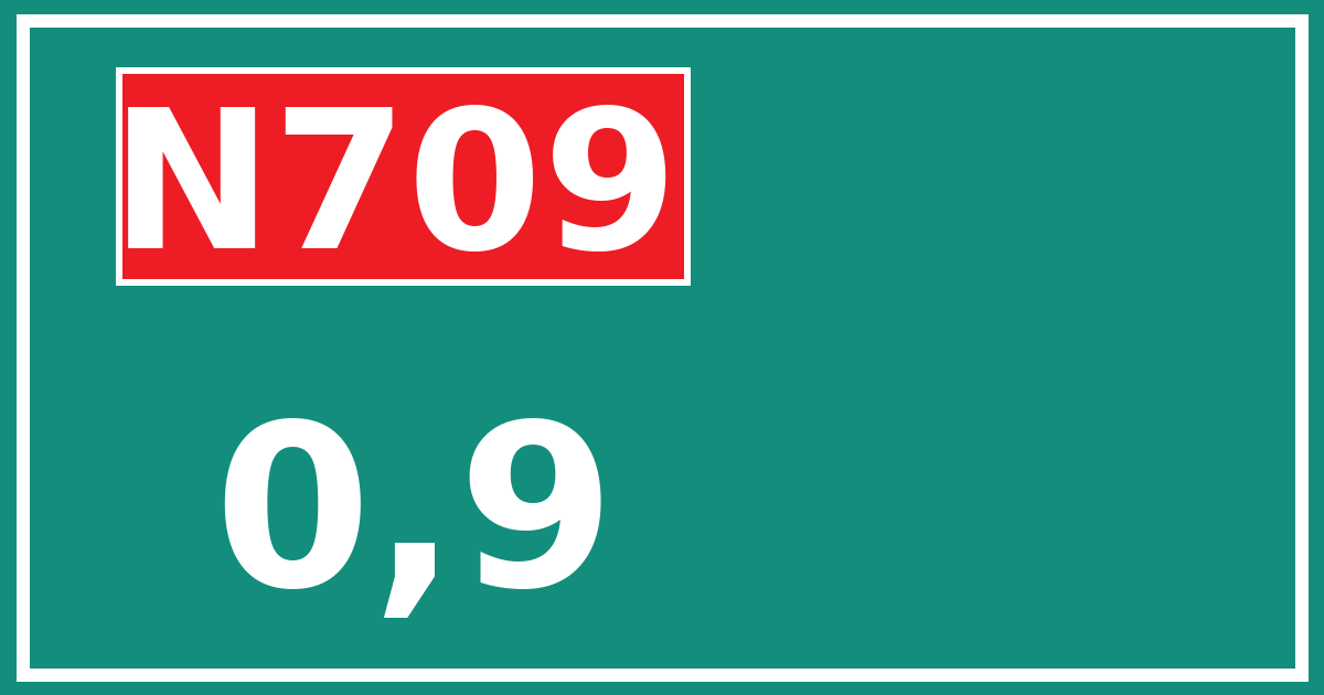 Hectometerbord N709 0,9