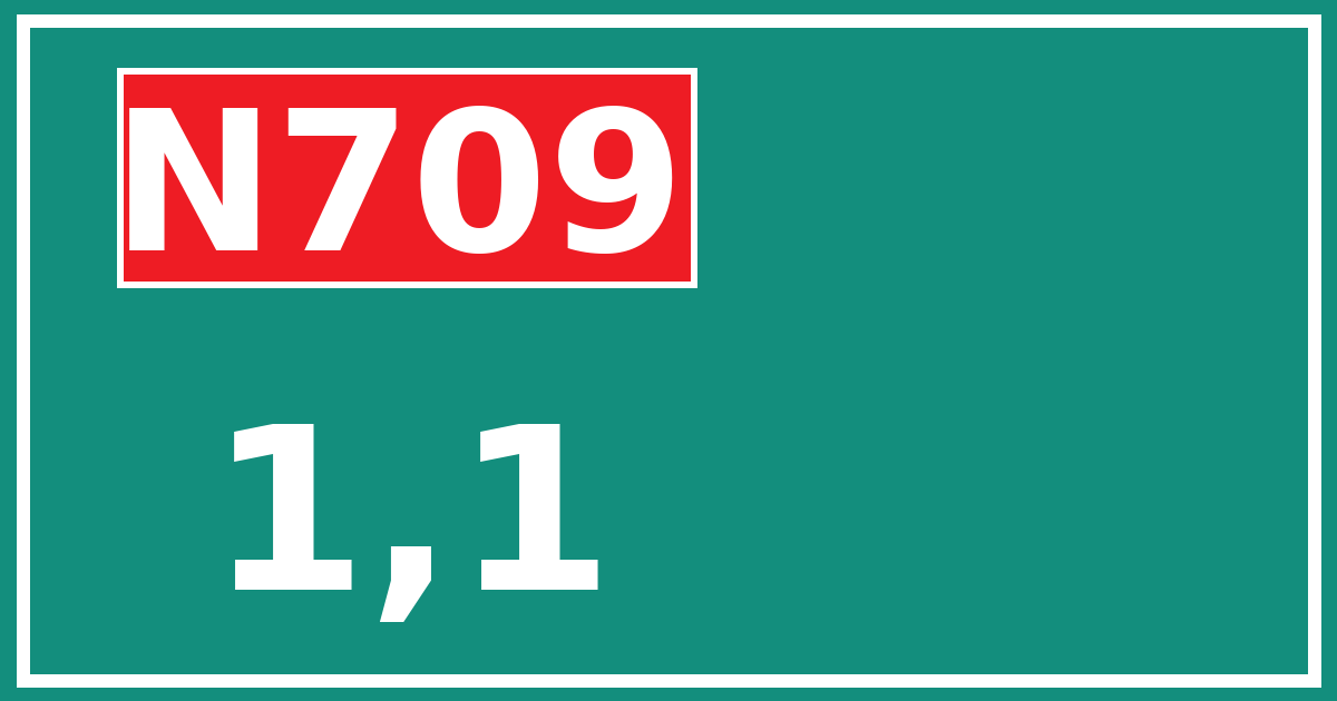 Hectometerbord N709 1,1