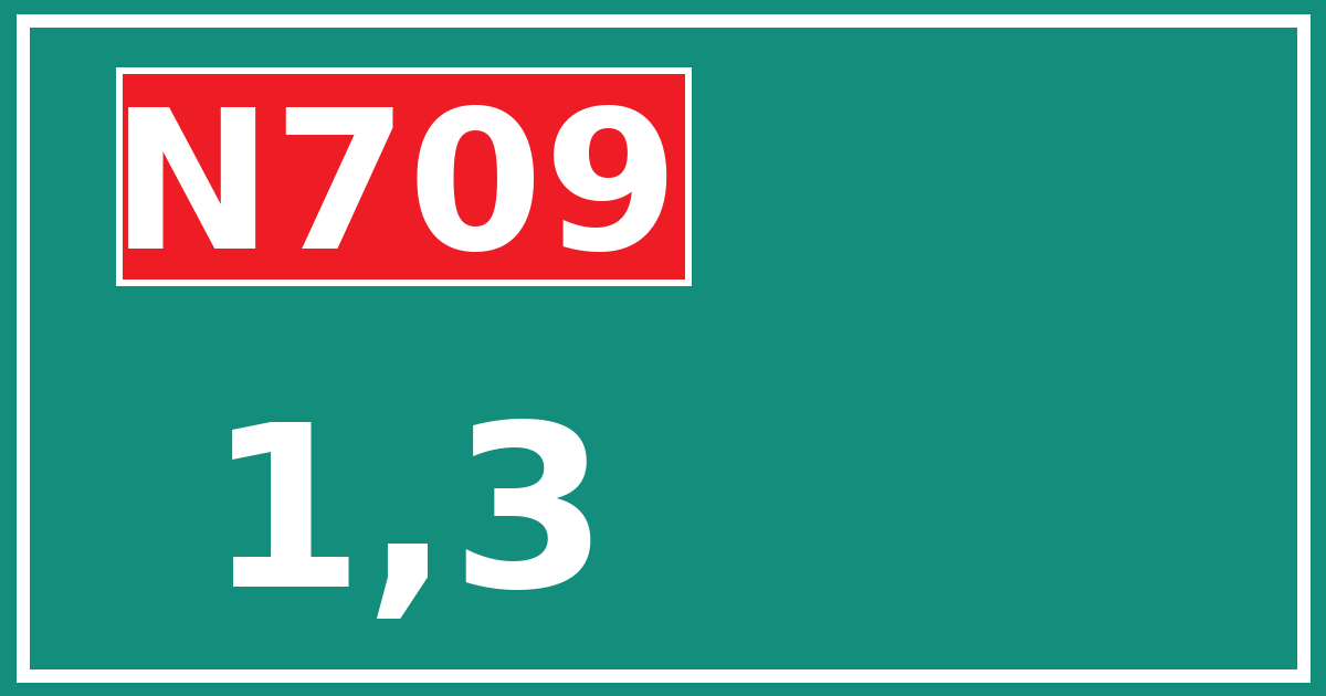 Hectometerbord N709 1,3