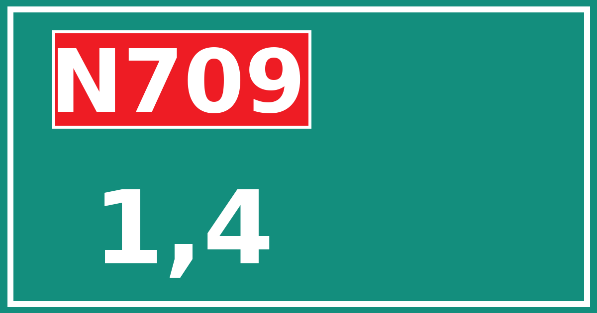 Hectometerbord N709 1,4