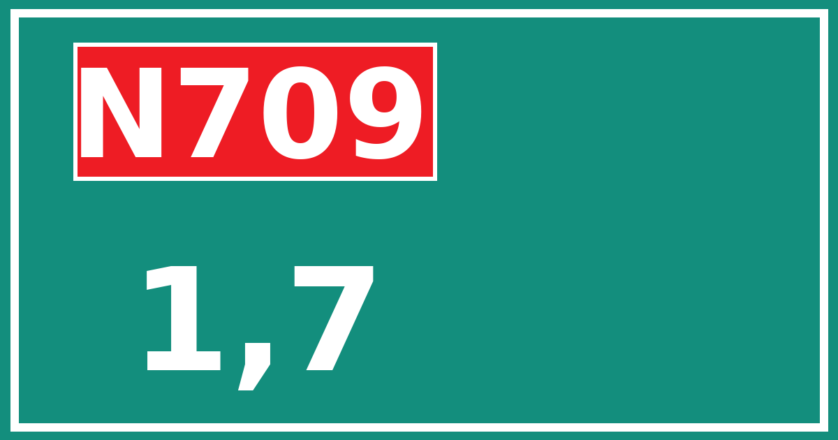 Hectometerbord N709 1,7