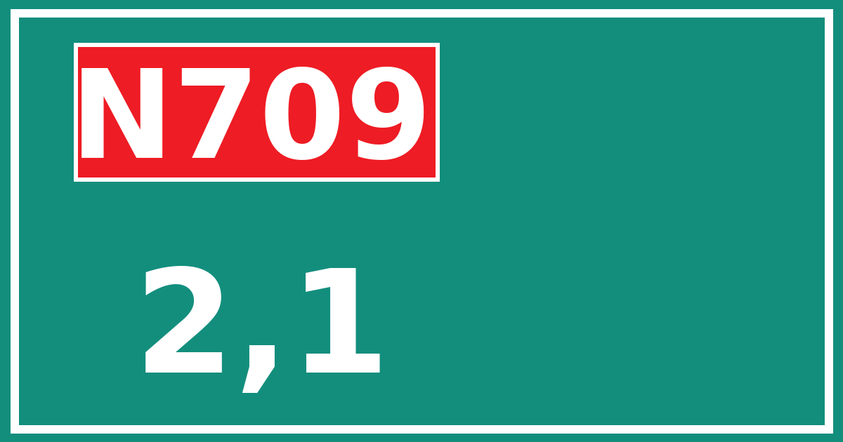 Hectometerbord N709 2,1