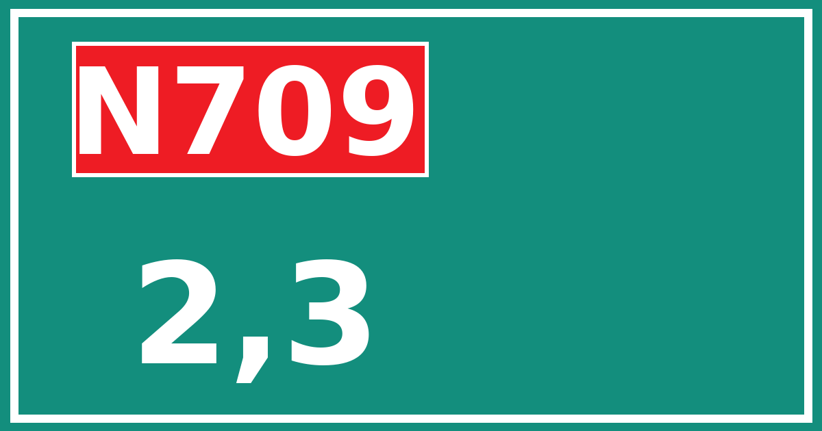 Hectometerbord N709 2,3