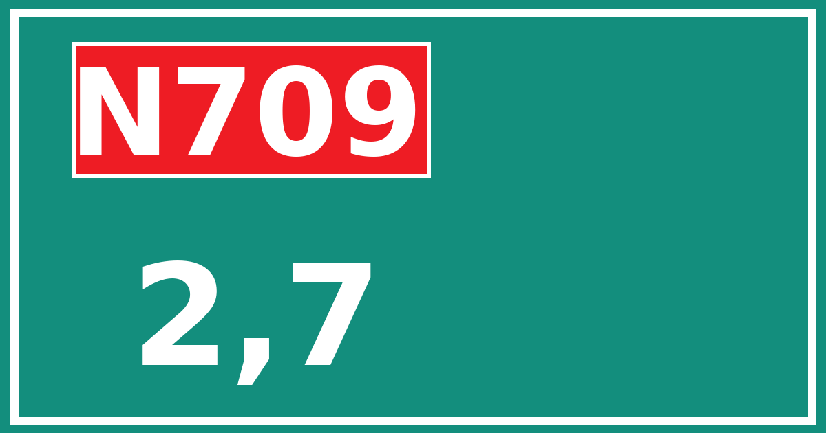 Hectometerbord N709 2,7