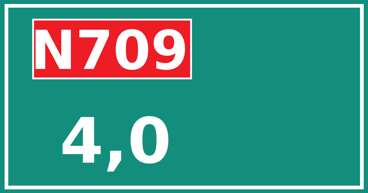 Hectometerbord N709 4,0