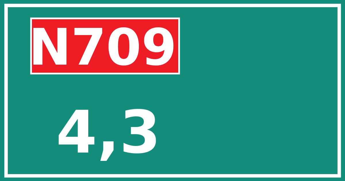 Hectometerbord N709 4,3