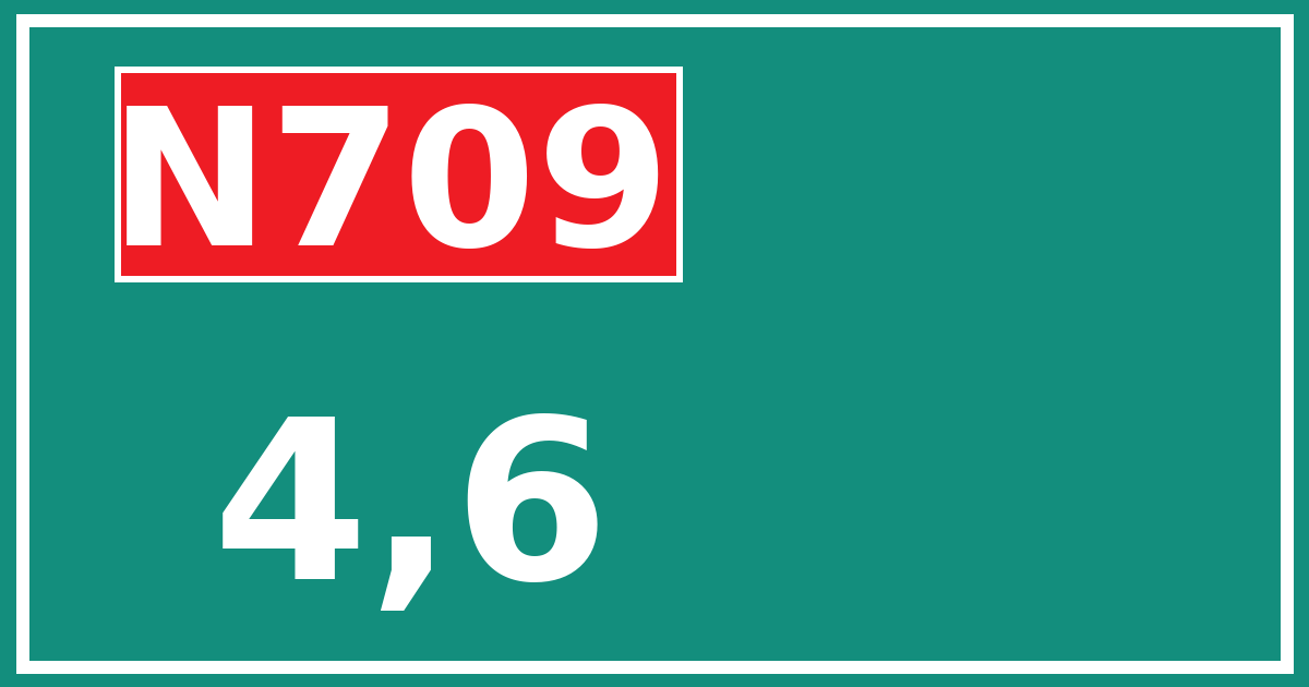 Hectometerbord N709 4,6