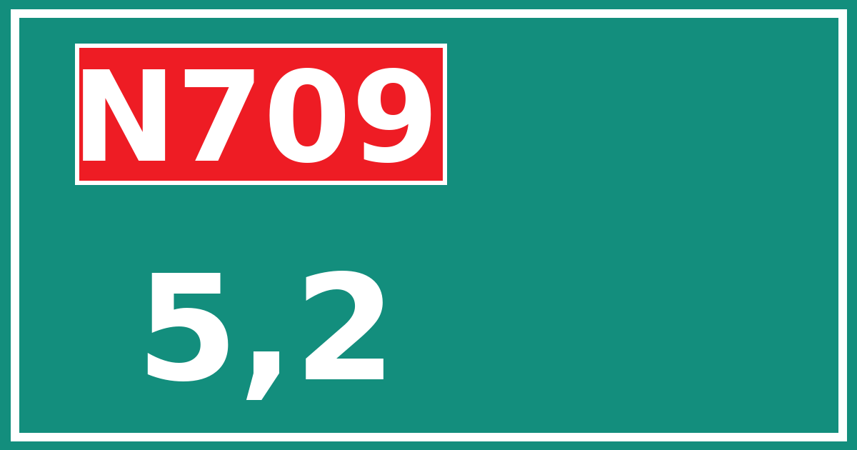 Hectometerbord N709 5,2