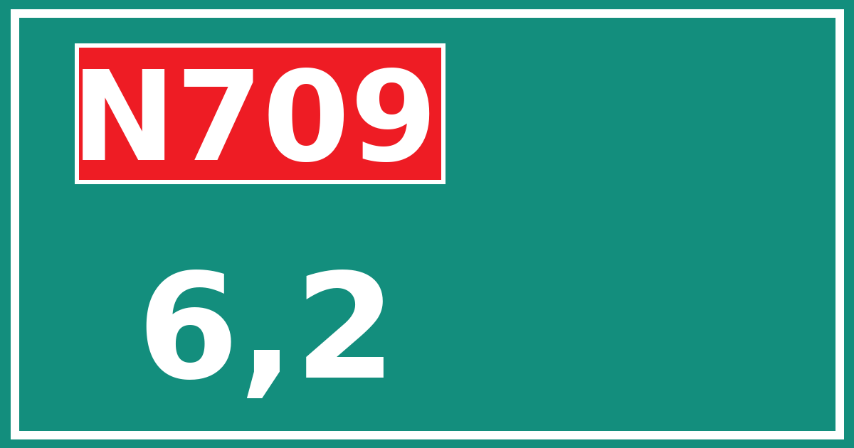 Hectometerbord N709 6,2