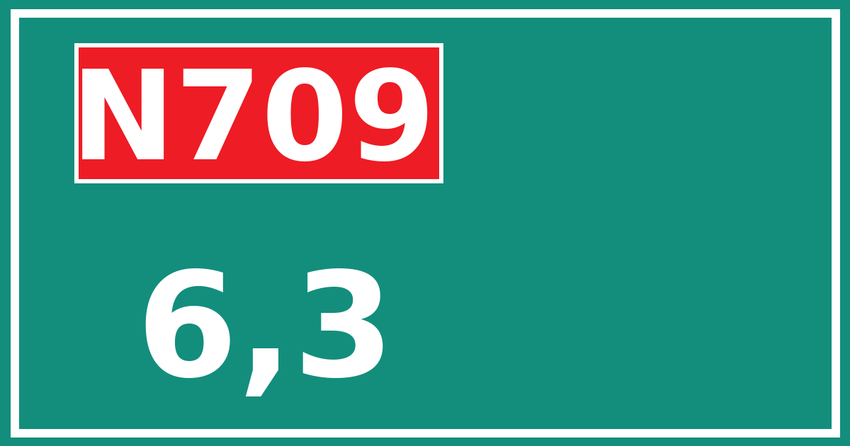 Hectometerbord N709 6,3
